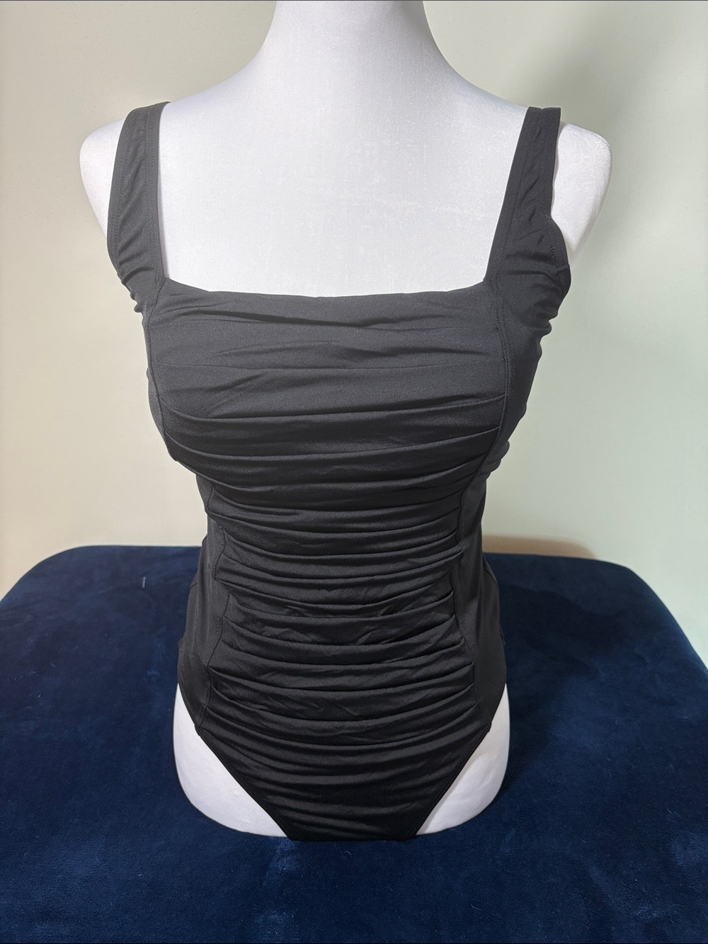Calvin Klein Black Ruched One-Piece Swimsuit